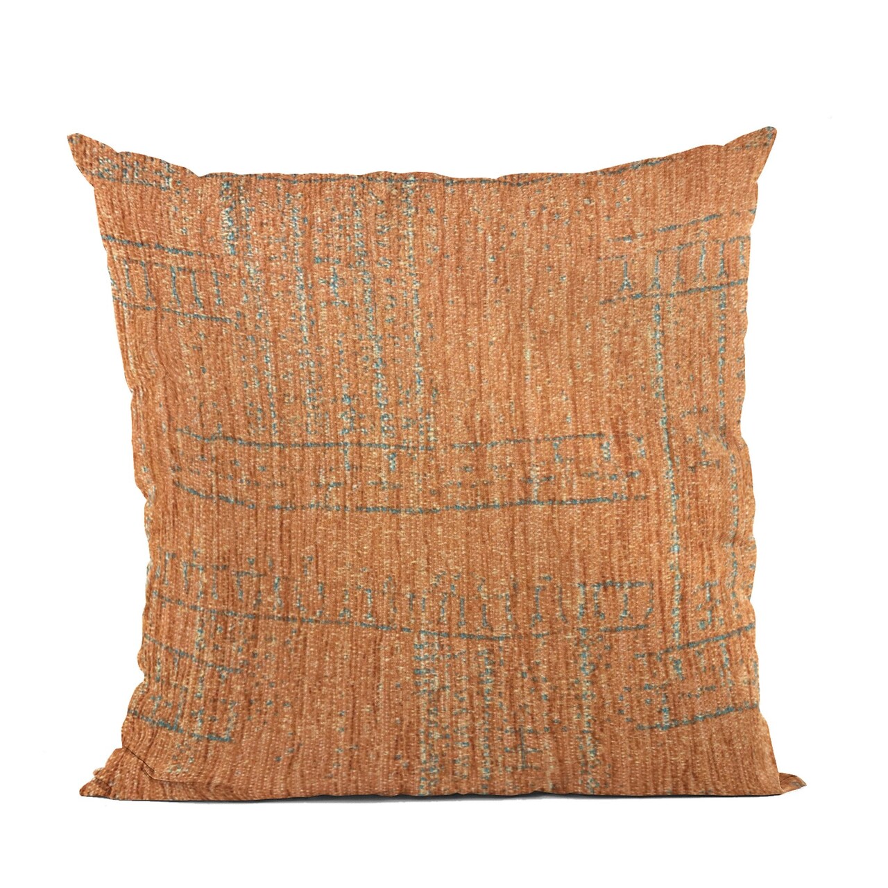 Edge Collections - Double sided 18" x 18" - Orange - Geometric Luxury Throw Pillow for Trendy Interiors - 1 Piece